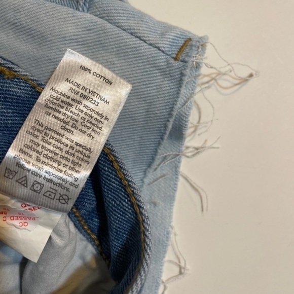 Pacsun jean woman’s shorts two blue cotton carpenter New size 26 - Picture 4 of 6